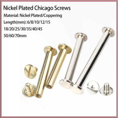 Nickel Plated Chicago Screws Diameter: M5 Lock And Tighten Screws Length 6~70mm