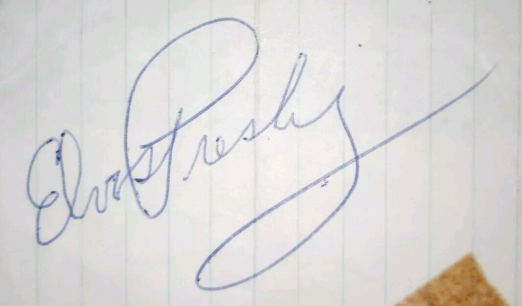 Elvis Presley Original Autograph On Note Paper Signature