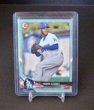 2018 Bowman Prospect Sky Blue Parallel /499 #BP22 Yadier Alvarez Dodgers