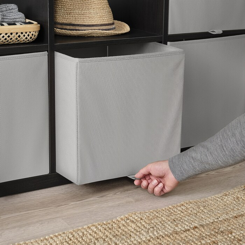 New 4x KOSINGEN Box Beige/Light Grey 33x38x33 cm Cube Canvas Shelf Folding Ikea - Picture 5 of 8