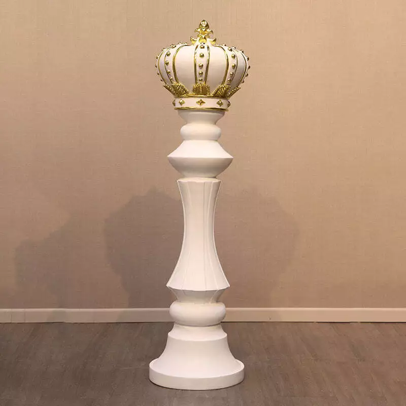 White King Chess Piece Life Size Statue