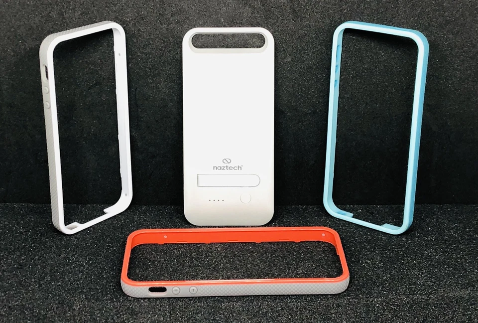 Naztech Power Case For iPhone 5 5s With Kickstand Red White And Blue Used (A) - Image 3 of 4