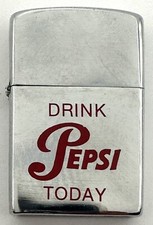 Vintage Drink Pepsi Today Red Cigarette Lighter Advertising Sunflower Unfired