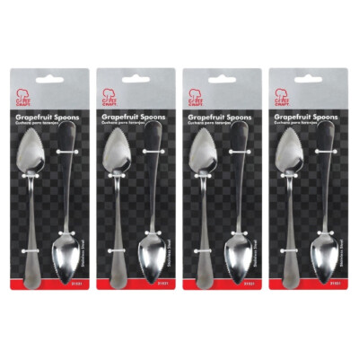Stainless Steel Mirror Finish set of 12 w/coasters Chef Craft Serrated Grapefruit Spoons Stainless Steel Mirror Finish set of 12 w/coasters Chef Craft Serrated Grapefruit Spoons