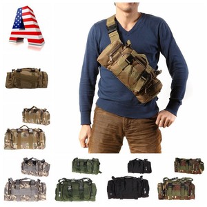 Outdoor Military Tactical MOLLE Shoulder Waist Pouch Pack Camping Hiking Bag