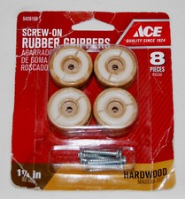 Ace Hardware 1 1/4in Hardwood 8pc Screw-On Rubber Grippers 5426150