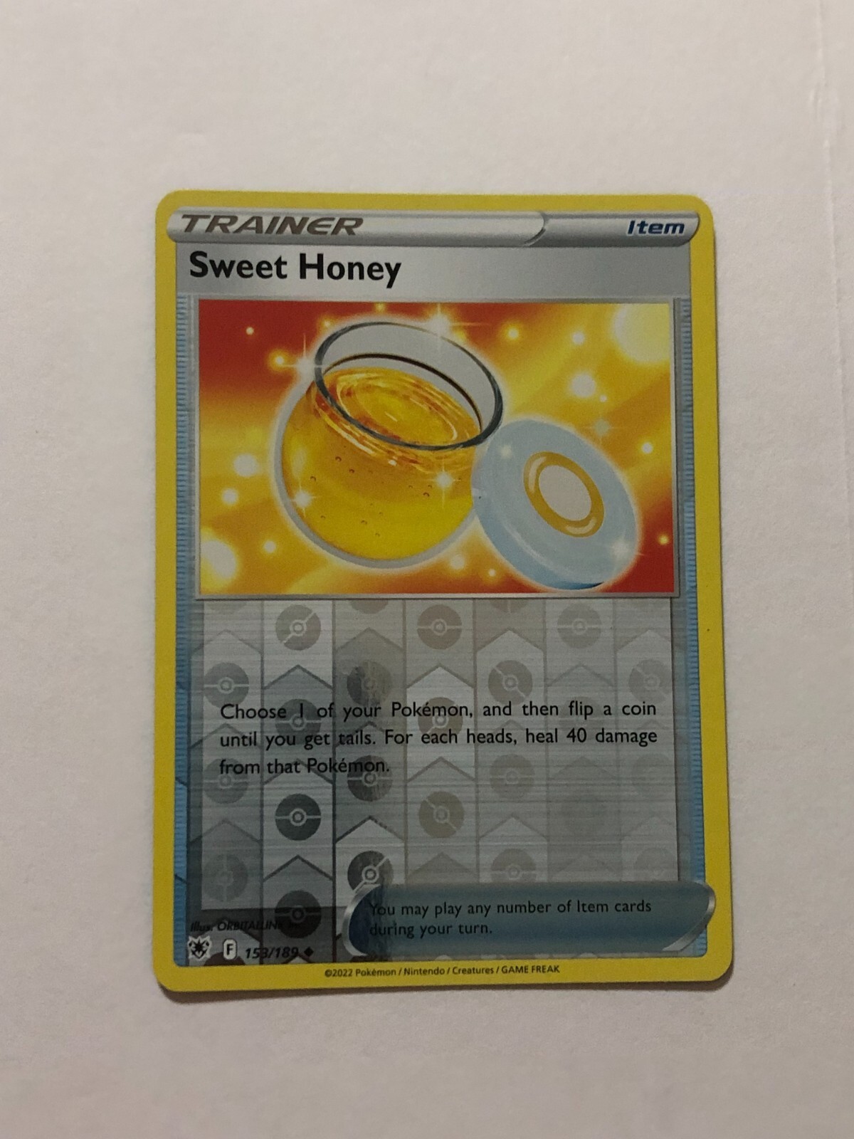Pokemon Card Astral Radiance Reverse Holographic Sweet Honey 153/189
