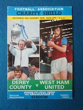Derby County v West Ham United Charity Shield 1975 Programme 9/8/75