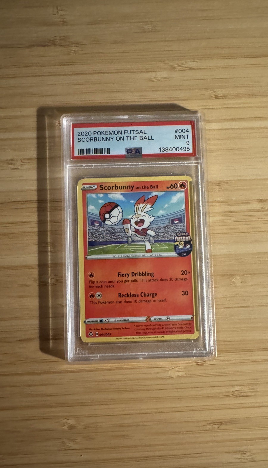 PSA 9 - Scorbunny On The Ball #004 2020 Pokemon Futsal Promo