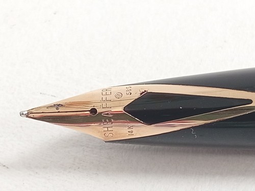 Vintage Sheafer White Dot Fountain Pen 14ct Gold Nib Black Case Original Box - Picture 3 of 10
