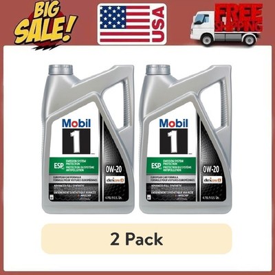 COMBO 2 PACKS Mobil 1 ESP X2 Full Synthetic Motor Oil 0W-20, 5 Quart