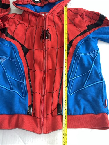 Marvel Spiderman Hoodie Jacket Size 13 Years Red Blue Spider Man Zipper Disney - Picture 5 of 11