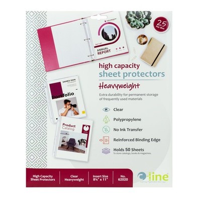 C-Line High Capacity Polypropylene Sheet Clear 11 x 8 50 letter Functional