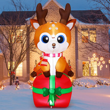 6FT Christmas Inflatables Reindeer 2025 NEW LED Outdoor Decoration
