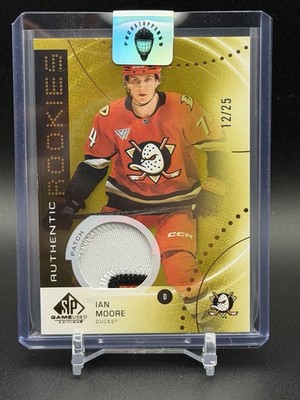 2025-26 SP Game Used /25 Authentic Rookies Gold  Premium Patch Ian Moore Ducks