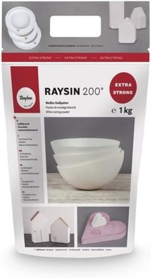 RAYHER HOBBY Rayher 3699000 Raysin 200 Gießpulver 1kg, Gießmasse weiß, Reliefgie