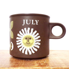 Vintage Hornsea Pottery Kenneth Townsend Love Mug Month 1970s Retro July
