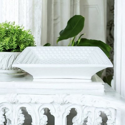 Tiffany & Co TIFFANY WEAVE Basket White Sybil Connolly 7 5/8  Square Tray