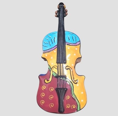 Rhapsody Café Jazz Handpainted Bass Guitar Trinket Box