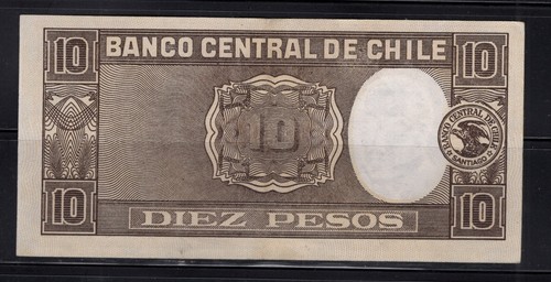 Chile 1941 10 Pesos Manuel Bulnes Mondaca Meyerholz F-VF - Picture 2 of 2