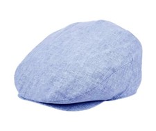 Men's Linen Flat Ivy Gatsby Summer Newsboy Hats Large-X-Large Sky Blue