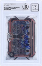 Omos WWE Signed 2023 Panini Prizm #47 Beckett Fanatics Witnessed Rated 10 Card