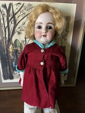 Antique Kestner Dep 154 9 German Bisque Doll 24” Leather Body Sleep Eyes Marked