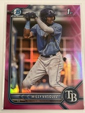 2022 Bowman Chrome 1st Bowman Fuchsia Refractor Willy Vasquez /199 #BCP-195