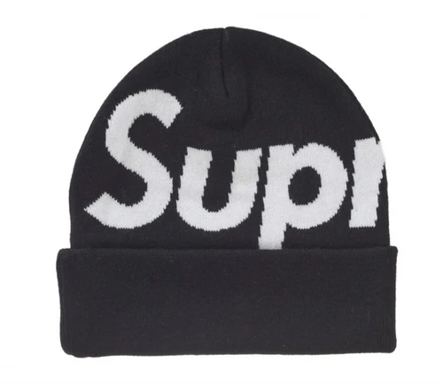 Bonnet noir FW24 Supreme Big Logo neuf en plastique intact FW24 épuisé