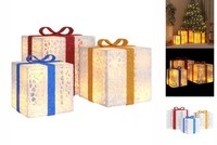 Beleuchtete Geschenkboxen 3 Stk. 64 Leds Warmweiß