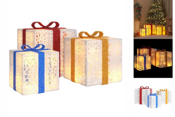 Beleuchtete Geschenkboxen 3 Stk. 64 Leds Warmweiß-image