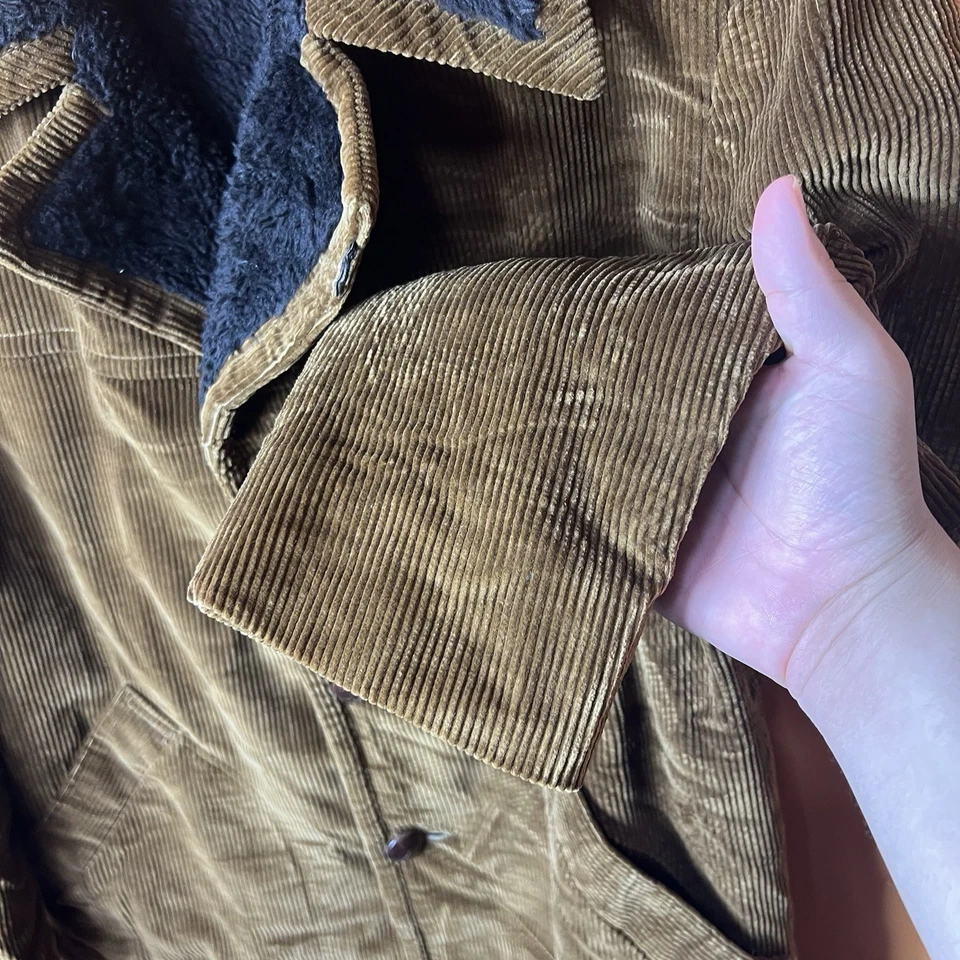 Vintage McGregor BROWN/CAMEL Corduroy Sherpa Lined Jacket 40 Medium Retro EUC - Image 3 of 4