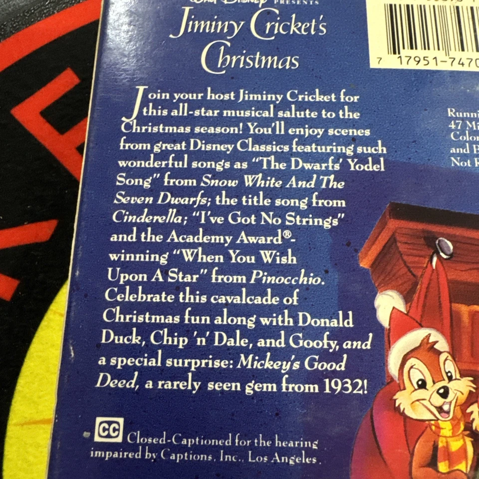 Jiminy Cricket's Christmas - Walt Disney VHS rare Mickey Mouse short from 1932 - Image 3 of 4