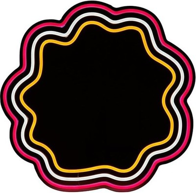 Blumensilhouette einzigartig hell Neonlicht Spaß gewellter Spiegel USB betrieben 45x44 cm
