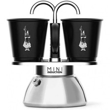 Bialetti Mini Express Moka Inducción Cafetera Aluminio Negro 2 Tazas