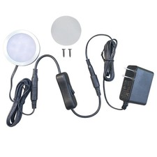 1 PCS LED Puck Light 2W Under Cabinet 120V Plug In Switch 4000K Black Cable