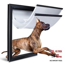 Black XL Dog Door for Exterior Doors - Heavy Duty Aluminum - X-Large