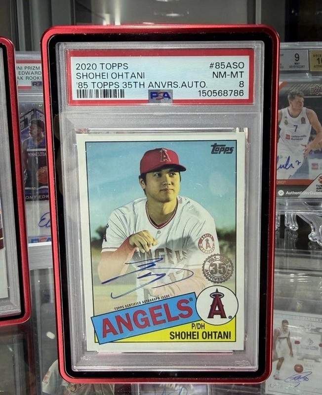 2020 Shohei Ohtani 85' Topps 35th Anniversary Auto #85ASO Graded PSA 8 Pop 2
