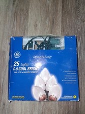 GE String A Long 25 Clear Bulb Lights C-9 Cool Bright 24 Ft Long Christmas New