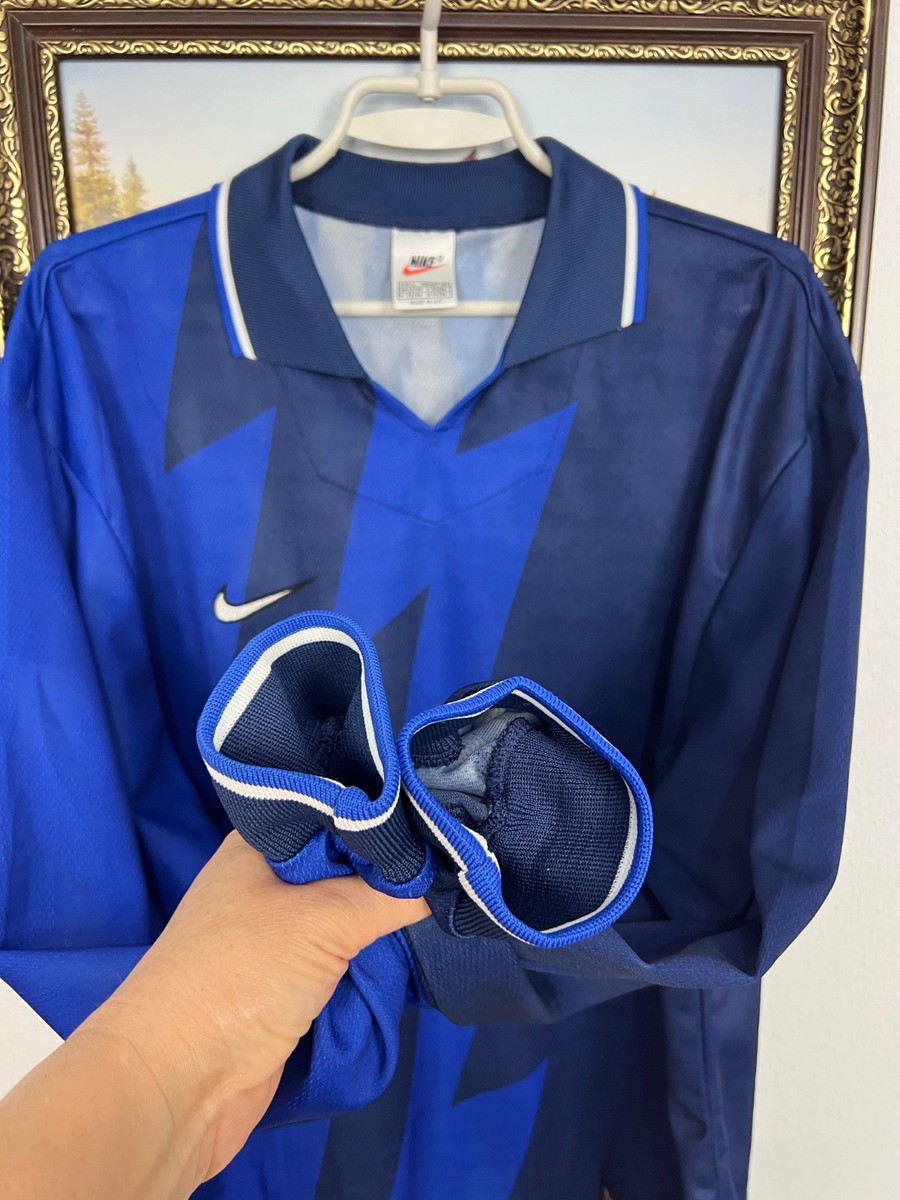 Vintage 90's Nike Arsenal Football Template Long Sleeve Blue Shirt