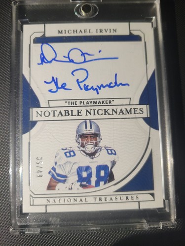 2021 National Treasures Michael Irvin Auto /49, Notable Nicknames - Picture 3 of 4