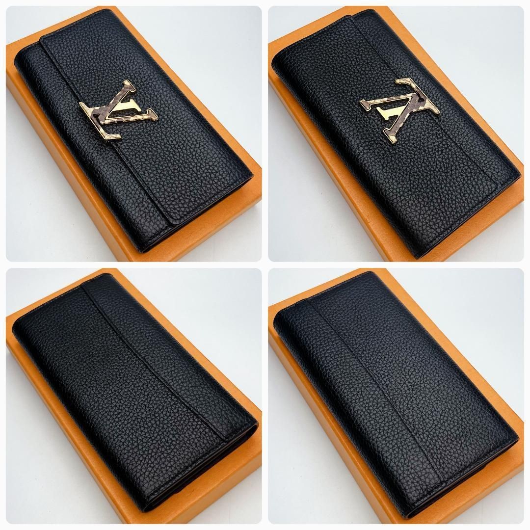 Louis Vuitton Capucines Python Wallet Black Gold … - image 1