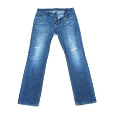 Hudson Jeans Men's 36x33 Blue Denim Button Fly Straight Leg Classic USA MADE