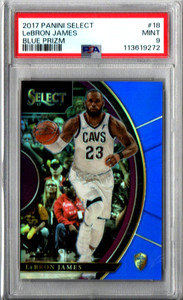 2017 Panini Select - LeBron James Blue Prizm /299 #18 PSA 9