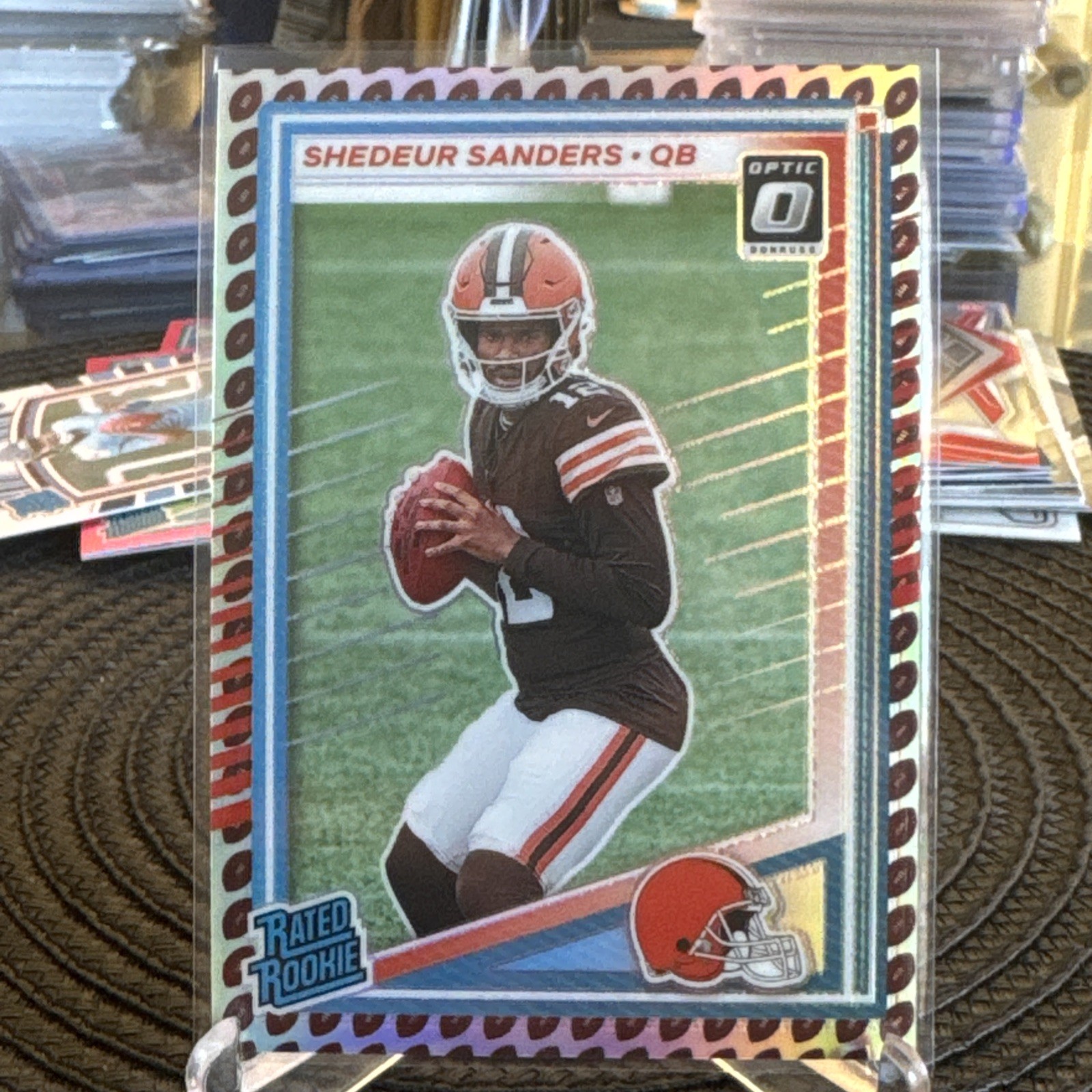 2025 Panini Donruss NFL Optic Preview #306 Shedeur Sanders RC Football Emoji SSP