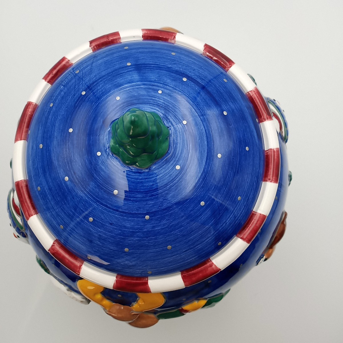 St. Nicholas Square Winter Friends Cookie Jar, Snowman, cabin, moose, 10 1/2" T