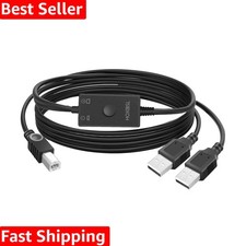 2-in-1 USB Printer Splitter Cable - High-Speed 480 Mbps for Two Computers