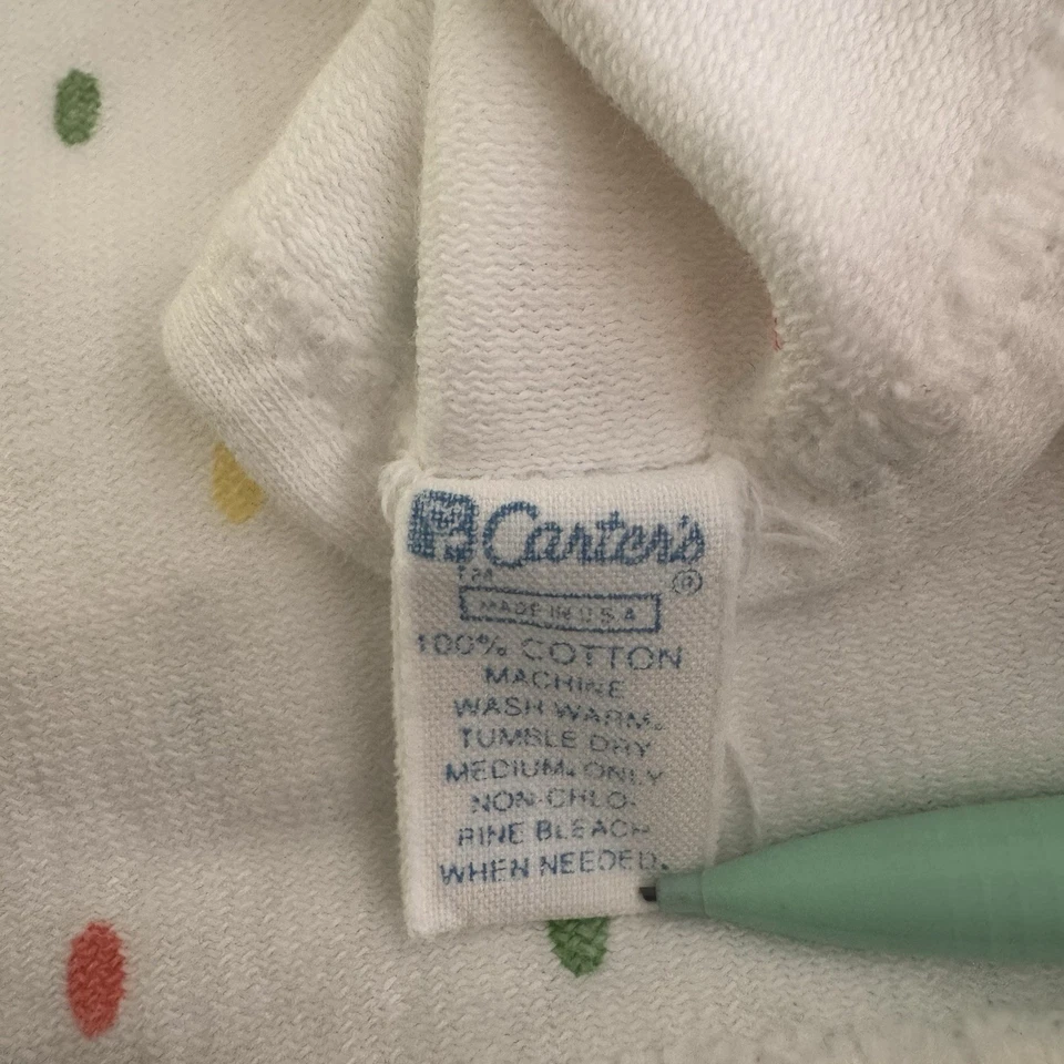 Manta de bebé vintage Carters multicolor a lunares de algodón 28x32 EE. UU. Foto 3 de 4