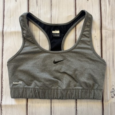 Nike Fir Dri Sports Bra Girls Size XL (16-18) MClassic Racerback Grey