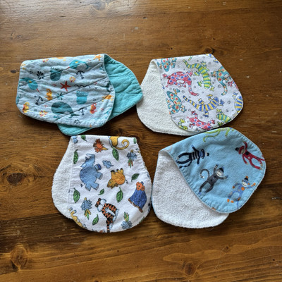 Baby Handmade Burp Cloths Zoo Tiger Lion Monkey Lizard Ocean Whale Fish Themed